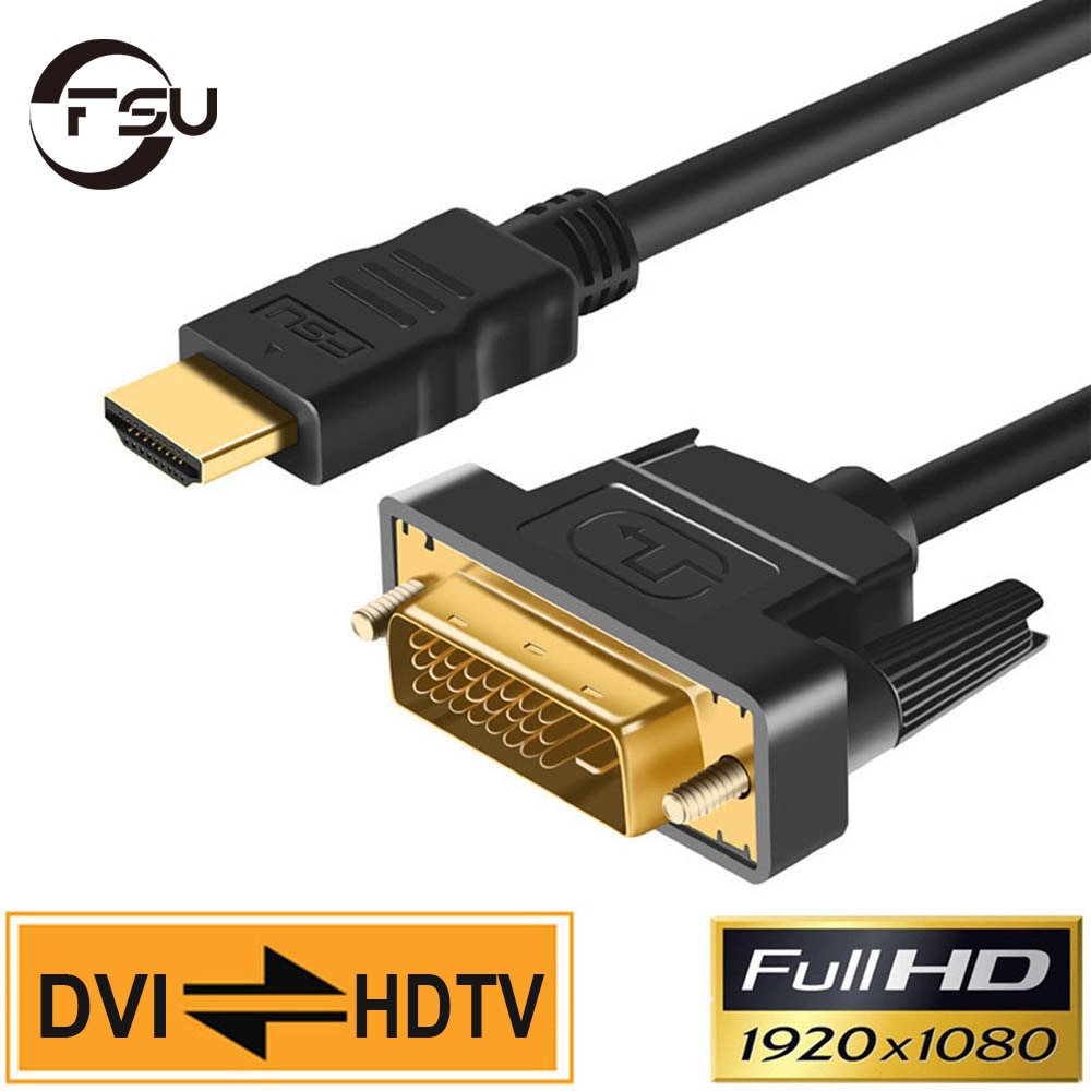 FSU HDMI ȣȯ ̺-DVI ̺  24 + 1 DVI-D  , ݵ 1080P, TV HD PC  PS4/3, 1m 1.8m 2m